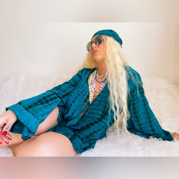 TURQUOISE ITS SOMETHING KIMONO - Picture 3 of 13